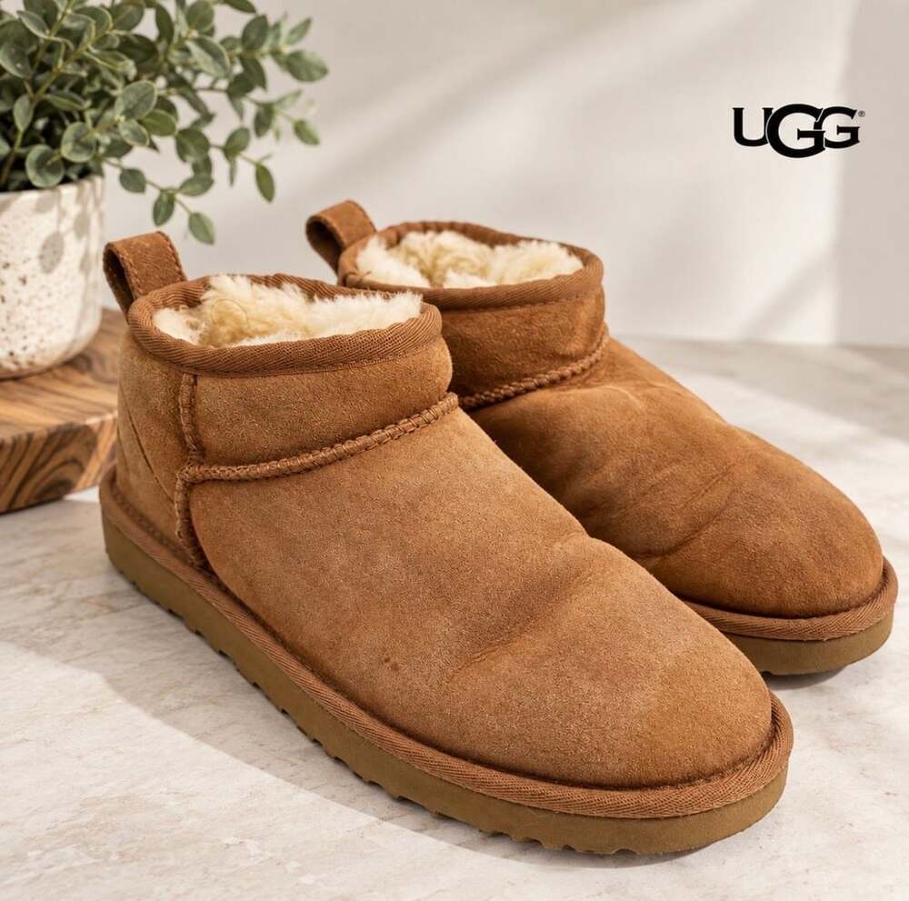 UGG Classic Ultra Mini Chestnut Boots Women’s 6 Sheepskin 1116109